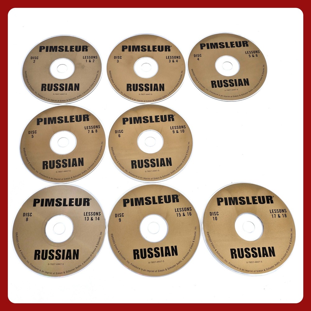 Pimsleur Russian Language Course 8 Audio CDs Lessons 1-10 13-18 Partial Set